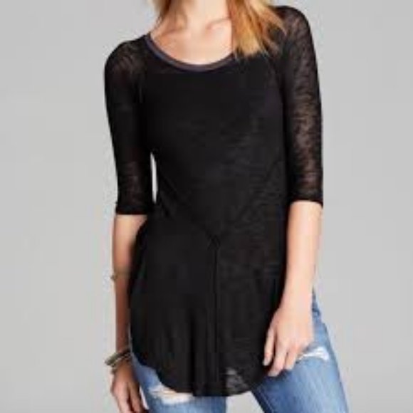 Intimately Free People Weekend black layering tee - Picture 1 of 7